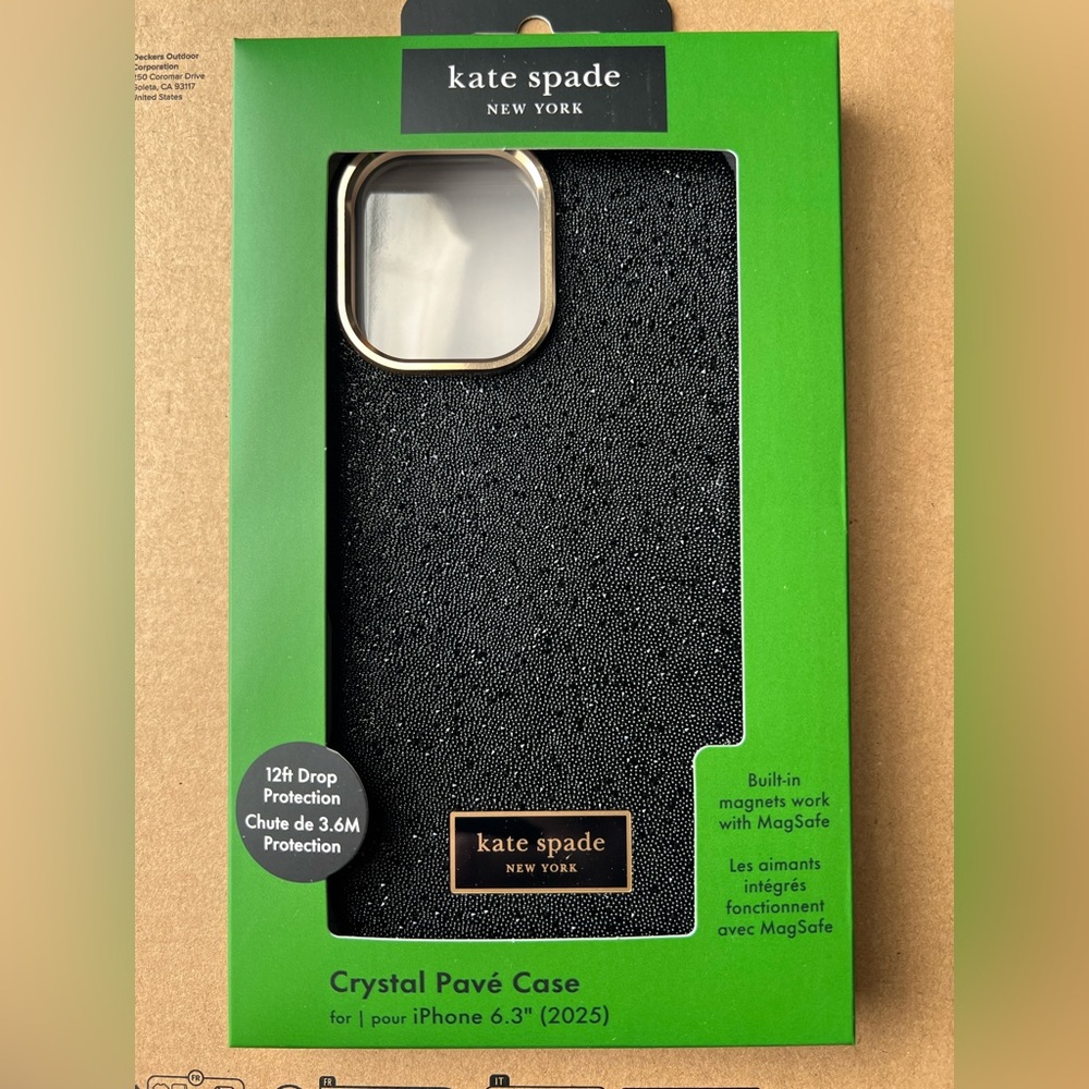 iPhone 17 Kate Spade Black Crystal Pavé Case